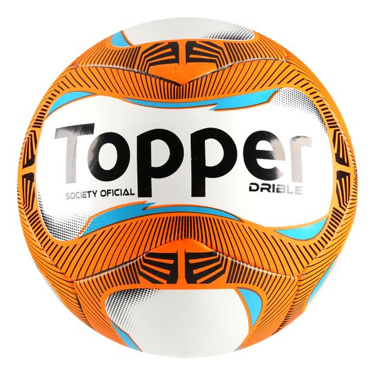 Bola Futebol Society Topper Drible - Branco+Laranja