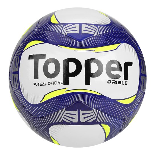 Bola Futsal Topper Drible - Branco+Azul