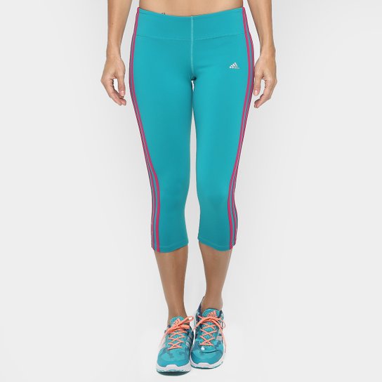 Calça Corsário Adidas Forma WKT Feminina - Verde+Rosa