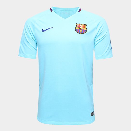 Camisa Barcelona Away 17/18 s/n° Torcedor Nike Masculina - Azul Claro