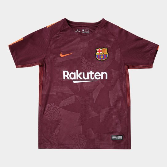 Camisa Barcelona Juvenil Third 17/18 s/n° - Torcedor Nike - Bordô
