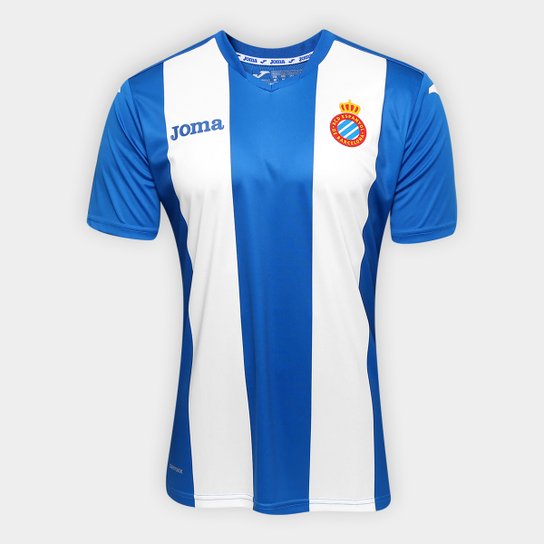 Camisa Espanyol Home 15/16 s/nº Torcedor Joma Masculina - Azul+Branco