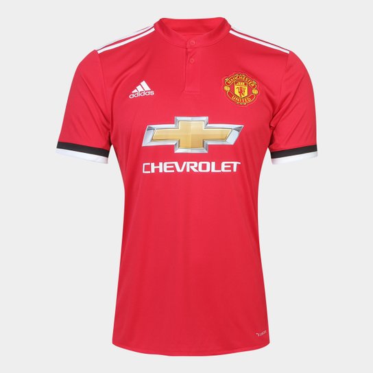 Camisa Manchester United Home 17/18 s/nº Torcedor Adidas Masculina - Vermelho