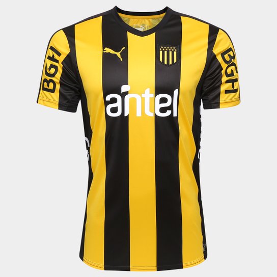 Camisa Peñarol Home 17/18 s/nº Torcedor Puma Masculina - Amarelo+Preto
