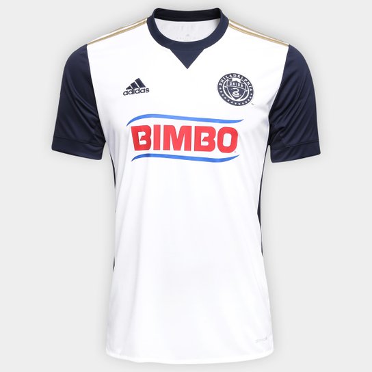 Camisa Philadelphia Union MLS Away 17/18 s/nº Torcedor Adidas Masculina - Branco+Marinho