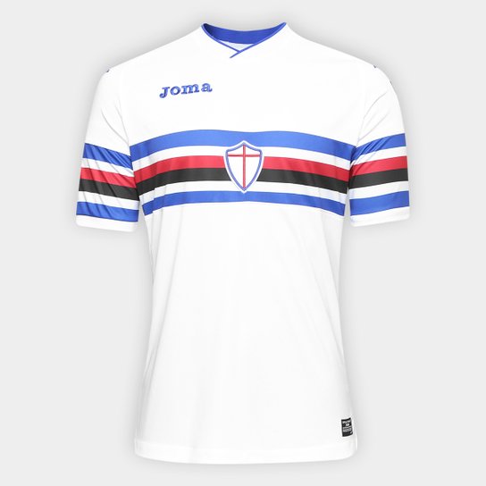 Camisa Sampdoria Away 17/18 s/n°- Torcedor Joma Masculina - Branco