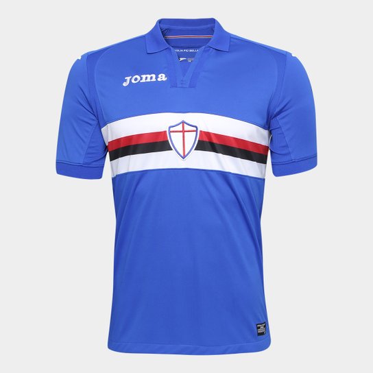 Camisa Sampdoria Home 17/18 s/n°- Torcedor Joma Masculina - Azul