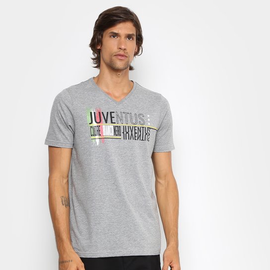 Camiseta Juventus Cuore Blanco Nero Masculina - Cinza