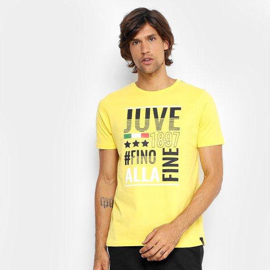 Camiseta Juventus Fino Masculina - Amarelo