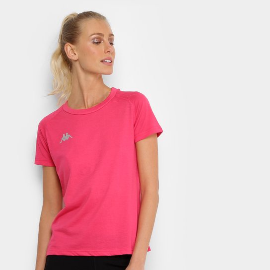 Camiseta Kappa Verona Feminina - Rosa+Preto