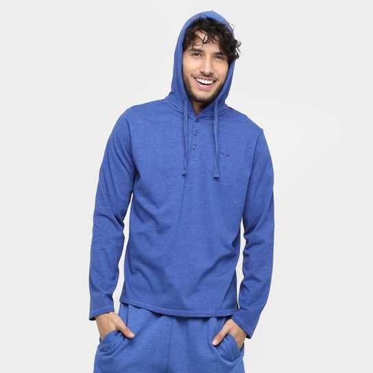 Camiseta Rainha Stnley Manga Longa Masculina - Azul Royal