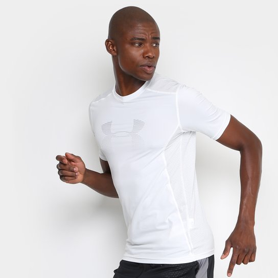 Camiseta Under Armour Raid Graphic Masculina - Branco+Cinza