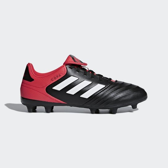 Chuteira Campo Adidas Copa 18.3 FXG - Preto+Vermelho