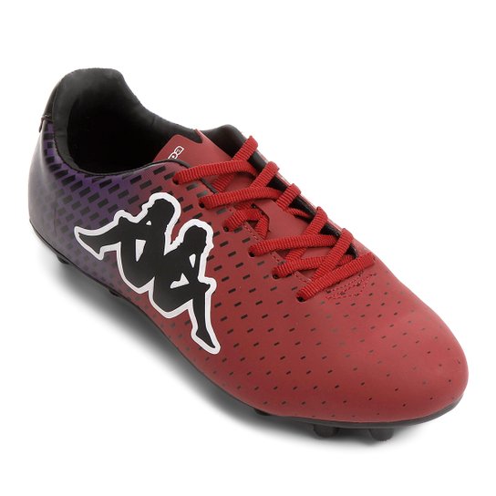 Chuteira Campo Infantil Kappa Lanzo - Roxo+Vermelho