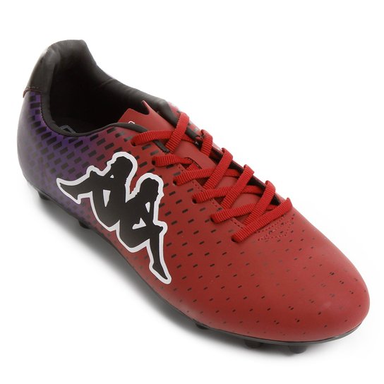 Chuteira Campo Kappa Lanzo - Roxo+Vermelho
