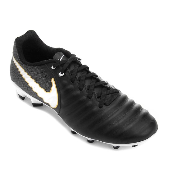 Chuteira Campo Nike Tiempo Ligera 4 FG Masculina - Preto+Branco