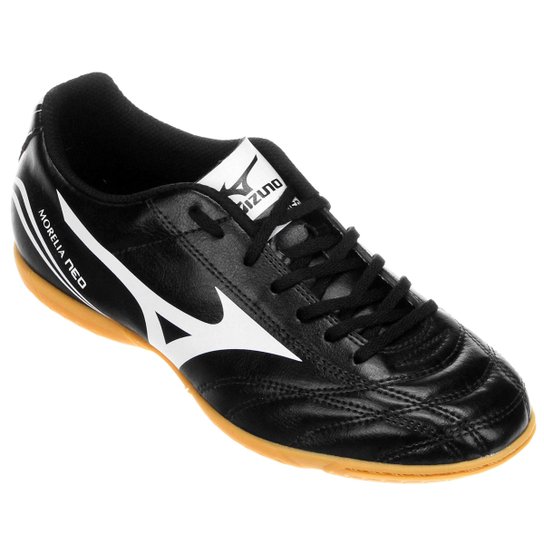 Chuteira Futsal Mizuno Morelia Neo Club IN Masculina - Preto+Branco