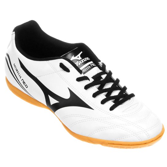 Chuteira Futsal Mizuno Morelia Neo Club IN Masculina - Branco+Preto