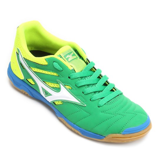 Chuteira Futsal Mizuno Sala Classic 2 In Masculina - Verde+Amarelo