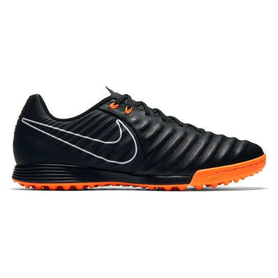 Chuteira Society Nike Tiempo Legend 7 Academy TF Masculina - Preto+Laranja