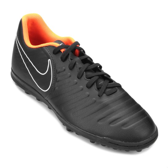 Chuteira Society Nike Tiempo Legend 7 Club TF Masculina - Preto+Laranja