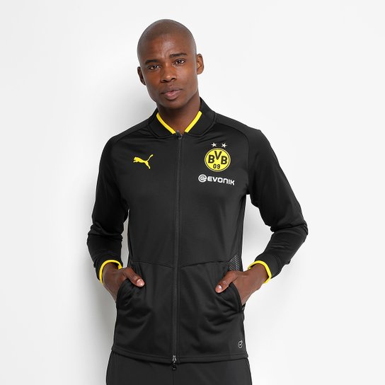 Jaqueta Borussia Dortmund Puma Stadium Masculina - Preto