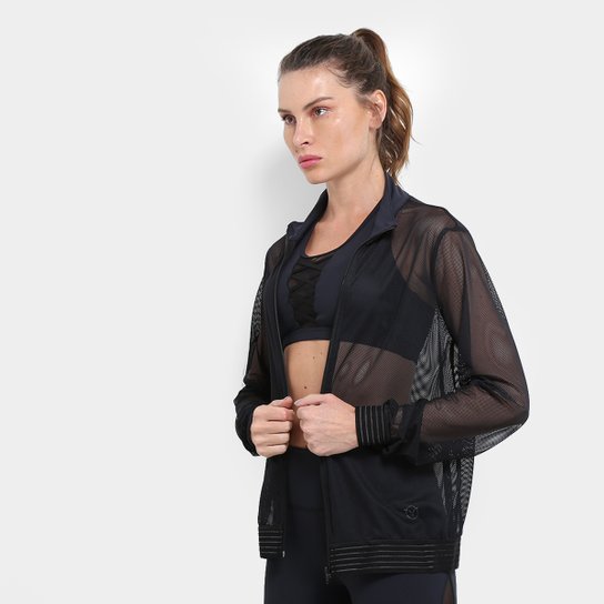 Jaqueta Rivanna Tela Net Feminina - Preto