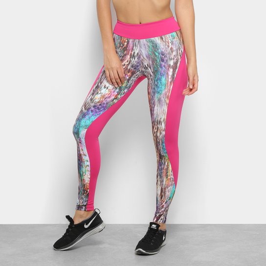 Legging Colcci Fitness Estampada - Pink+Roxo