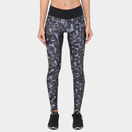 Legging Obbia Estampada Platine - Cinza+Preto