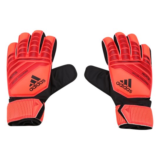 Luva de Goleiro Infantil Adidas Predator Fingersave Junior - Vermelho+Preto