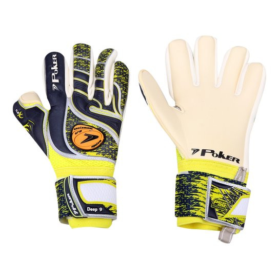 Luva de Goleiro Poker Deep 9 Profissional - Marinho