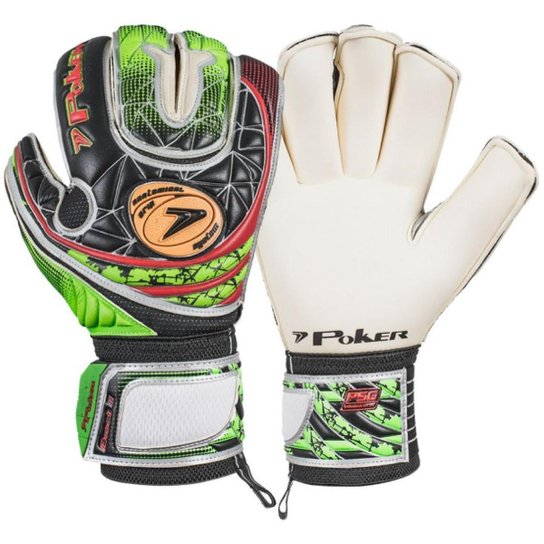 Luva de Goleiro Poker Exact II Profissional - Preto+verde