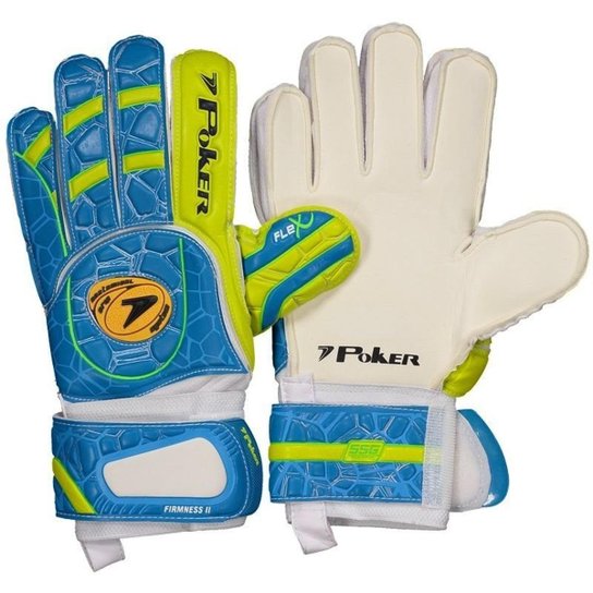 Luva de Goleiro Poker Firmness II Profissional - Azul+amarelo