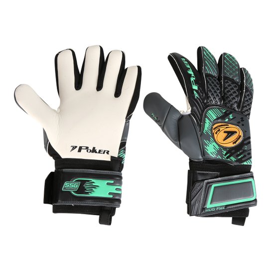 Luva de Goleiro Poker Hug Flex Profissional - Preto
