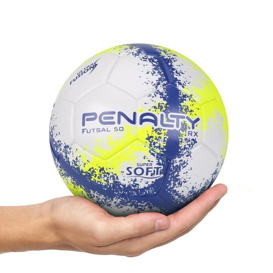 Mini Bola Futsal Penalty RX 50 R3 Fusion VIII - Branco+Amarelo