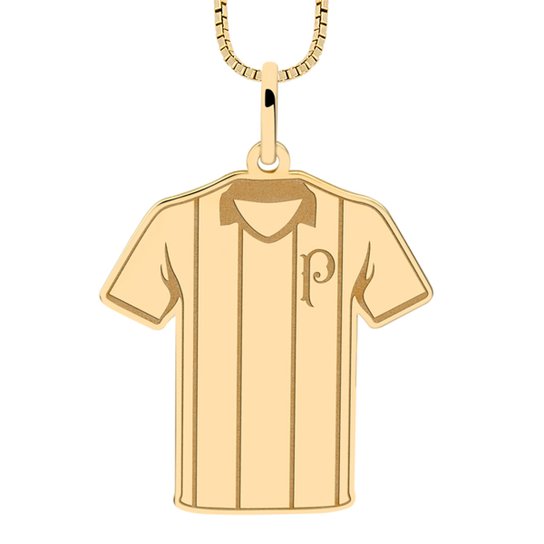 Pingente Infantil Palmeiras Camisa Listrada Folheado a Ouro - Dourado