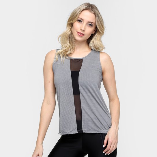 Regata Memo Lisa Tule Feminina - Preto+Cinza