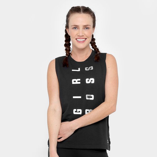 Regata Under Armour Muscle Boss Feminina - Preto+Branco