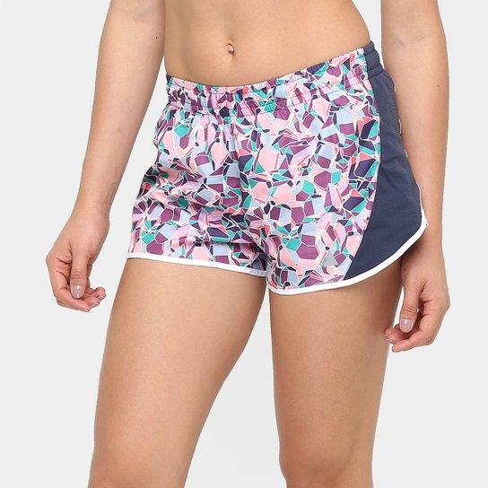 Short Lauf Estampado - Roxo+Rosa