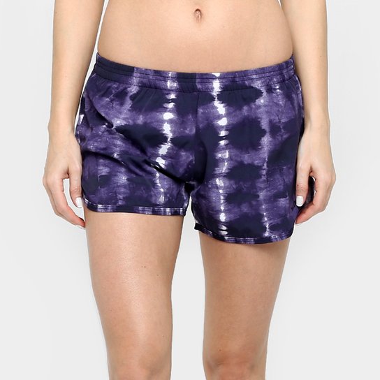 Short Memo Run Estampado - Azul+Branco