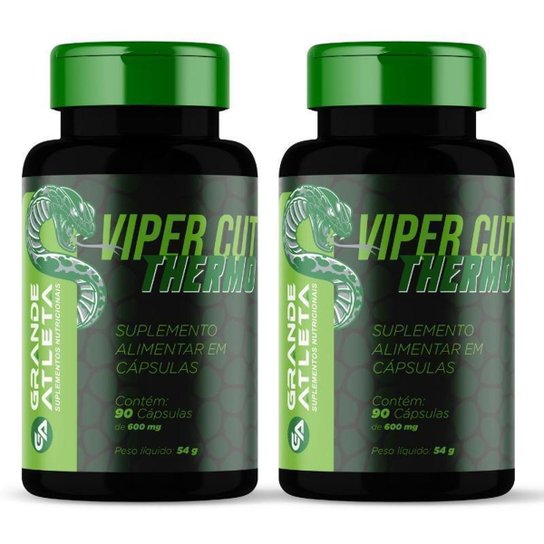 2 Potes Viper Cut: Spirulina, Psyllium, Quitosana e Laranja Moro