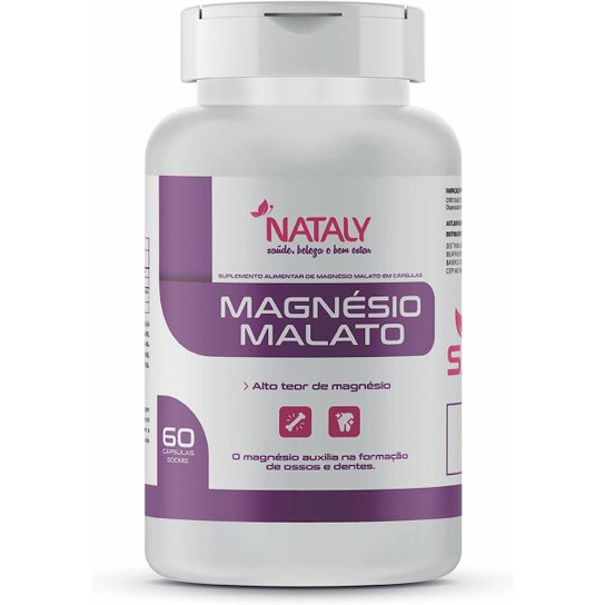 3x Magnésio Dimalato Premium 60 Cápsulas de 500mg Nataly
