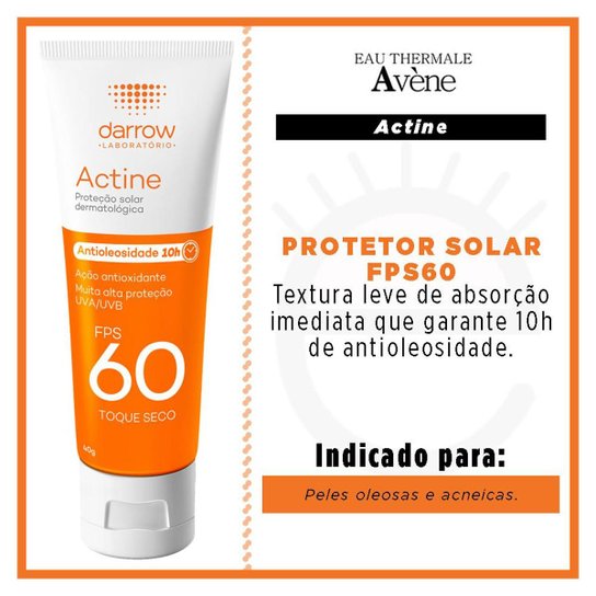 Actine Protetor Solar FPS 60 Darrow 40g