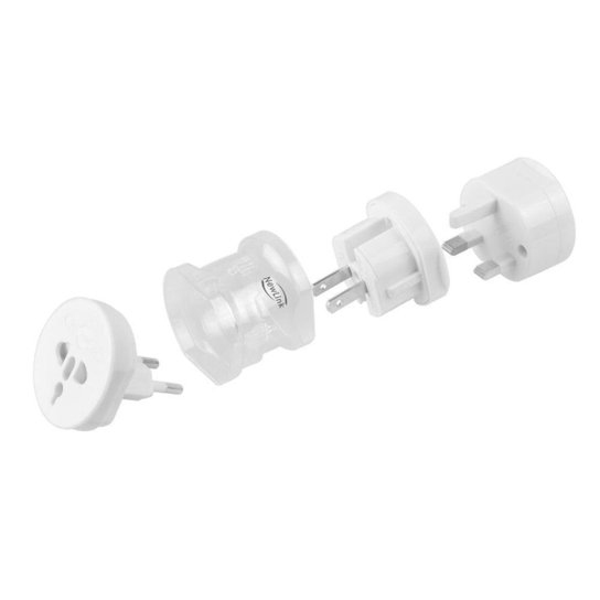 Adaptador Universal Bivolt Newlink Padrão Europeu Americano Ad101nl Branco