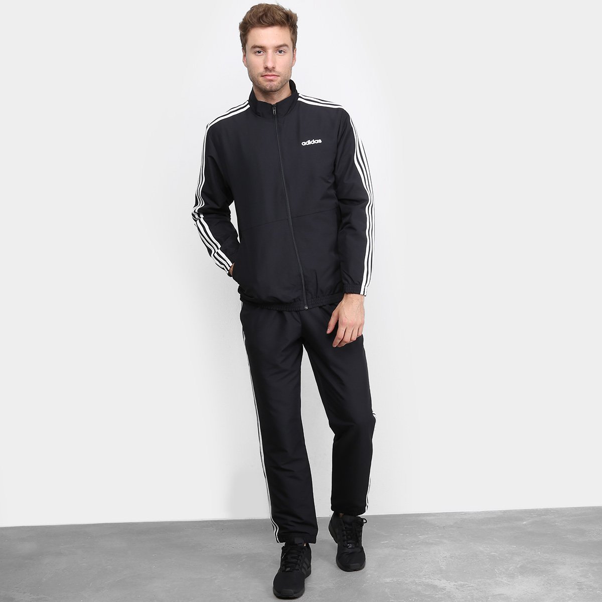 Agasalho Adidas Stripes Masculino - Preto | Allianz Parque Shop