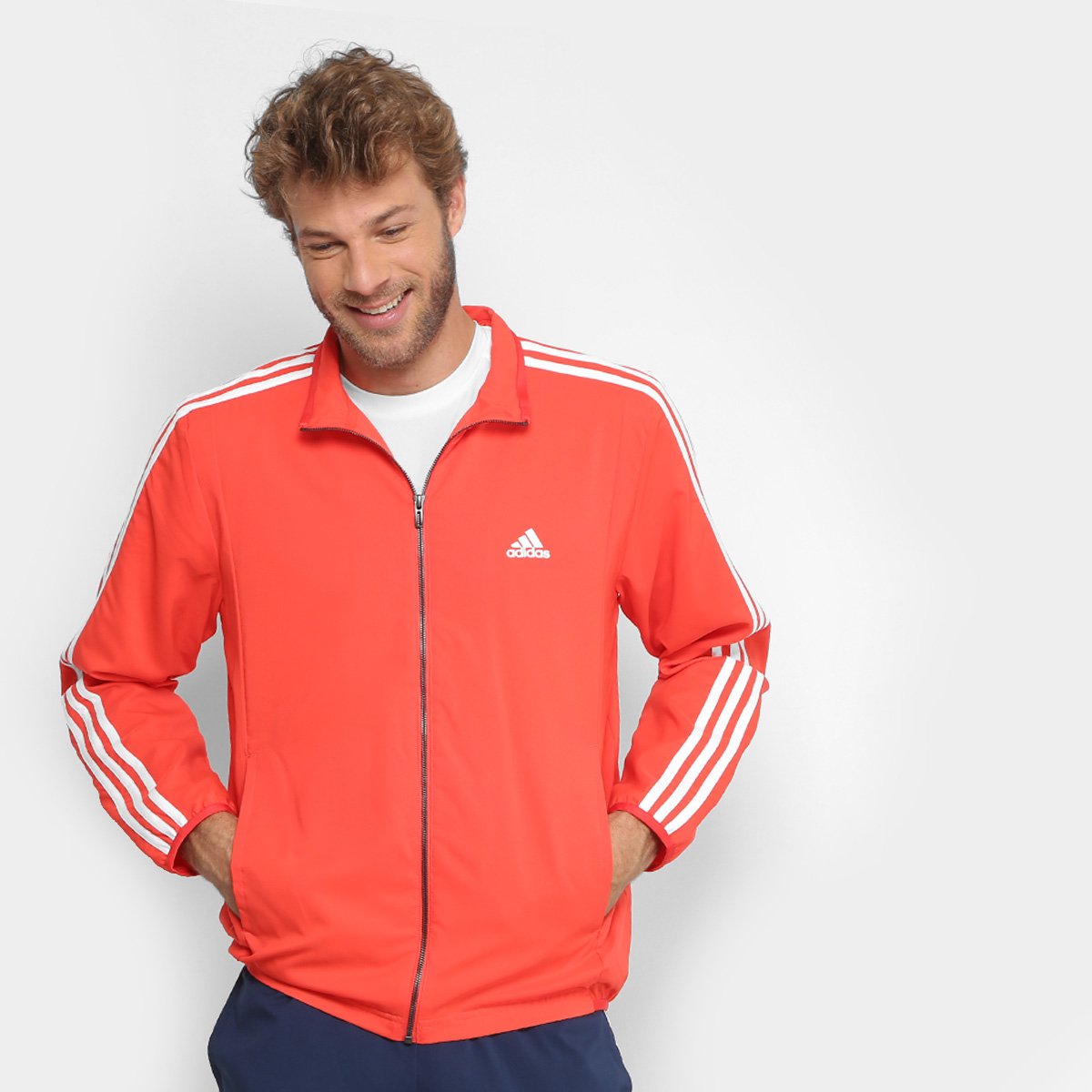 agasalho adidas vermelho feminino