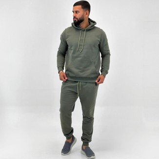 Agasalho Malwee Moletom Blusa Canguru com Calça Jogging Masculino