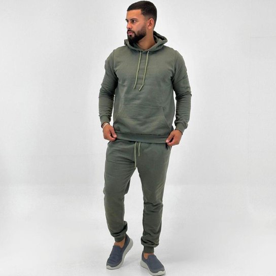 Agasalho Malwee Moletom Blusa Canguru com Calça Jogging Masculino