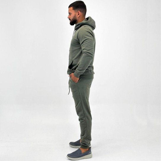 Agasalho Malwee Moletom Blusa Canguru com Calça Jogging Masculino