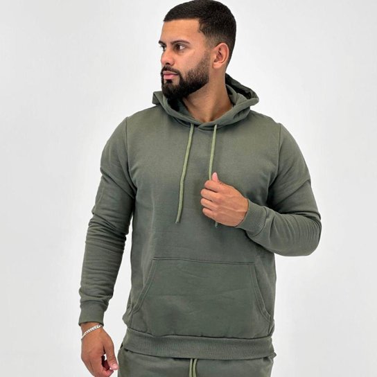 Agasalho Malwee Moletom Blusa Canguru com Calça Jogging Masculino